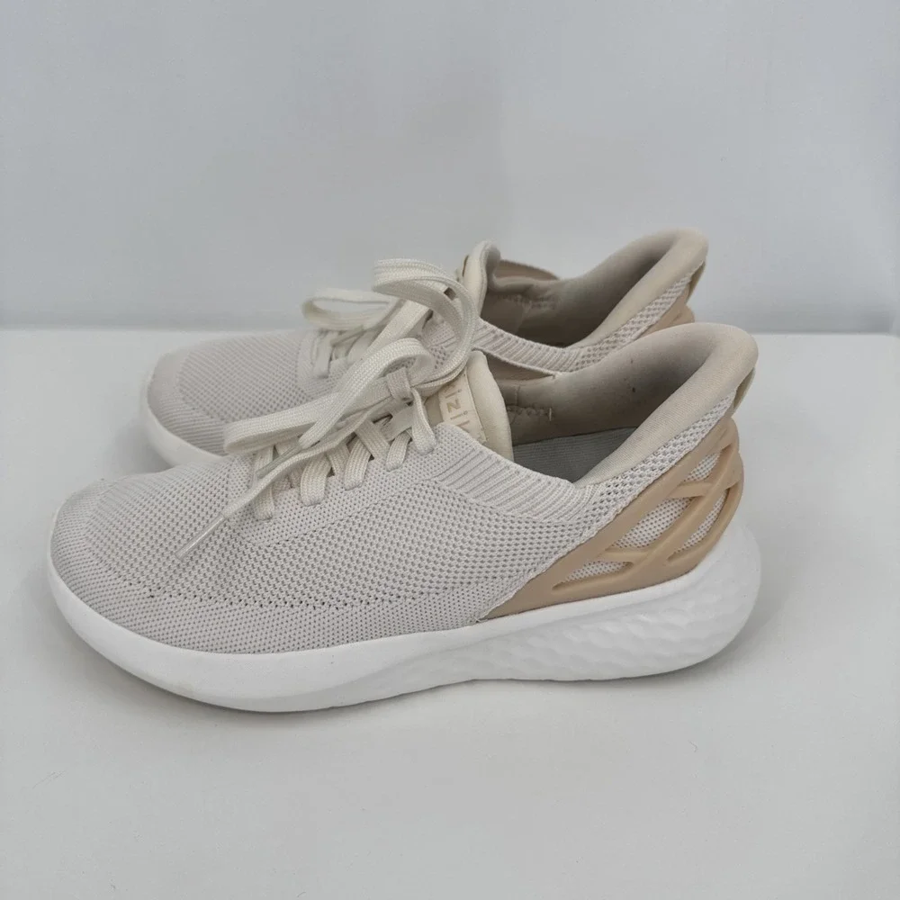 Kizik Shoes Women sz 6.5 White Hands Free Slip On No Tie‎ Laces Easy Walking